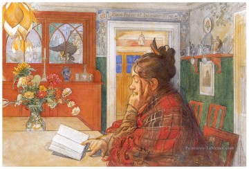 karin lecture 1904 Carl Larsson Peinture à l'huile